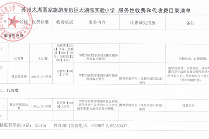 2025~2026学年第一学期（秋季）收费公示
